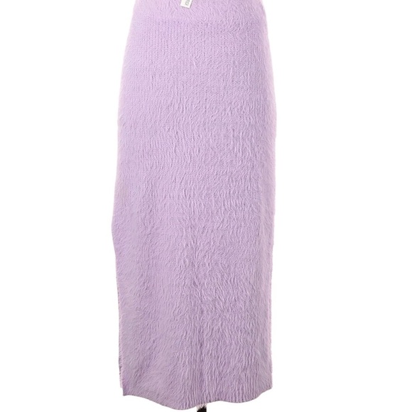 House of Harlow 1960 Marled Lavender lilac Furry Knit Casual Midi Skirt sz small